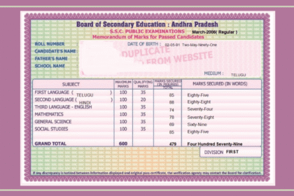 AP SSC 10th Class Short Marks Memos Available on bse.ap.gov.in