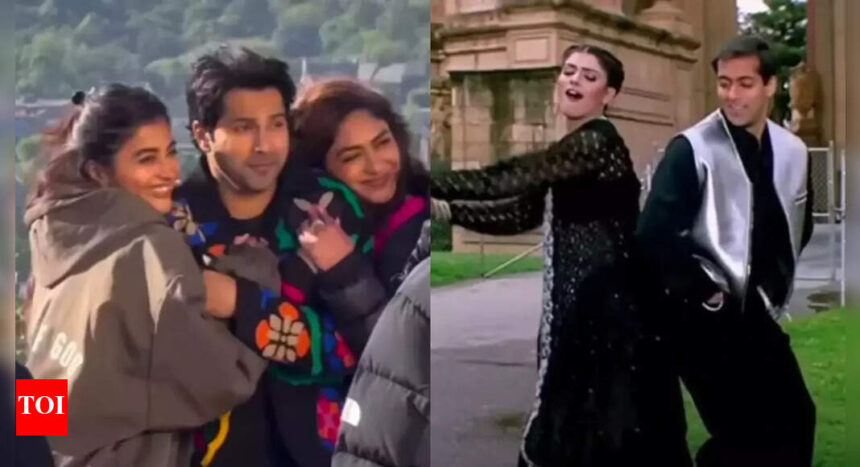 Varun Dhawan, Pooja Hegde, and Mrunal Thakur's video recreating Salman Khan and Sushmita Sen's hit dance in 'Chunnari Chunnari' factions internet; fans ask not to spoil it