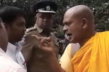 Video of Monk's 'Death Threat' to Tamil Officer Surges Online