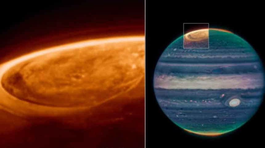 Webb Telescope Captures Giant Light Storms on Jupiter, Potentially Swallowing Earth