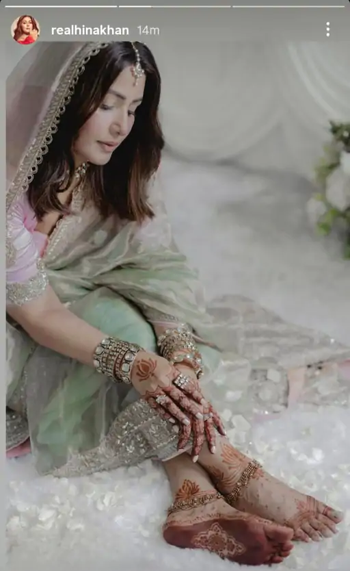 હિના ખાનનો દુલ્હન લુક