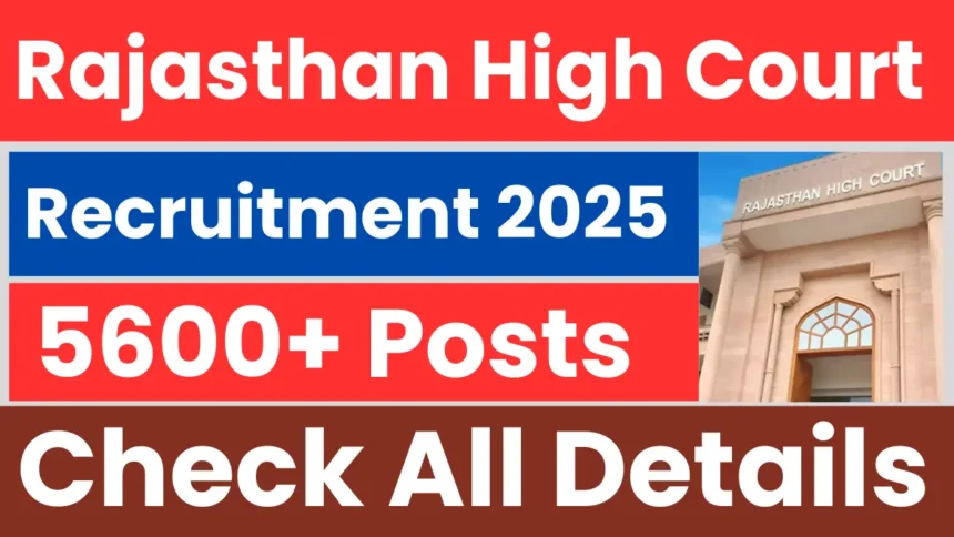 Rajasthan High Court Recruitment 2025 for 5,670 Post Categories