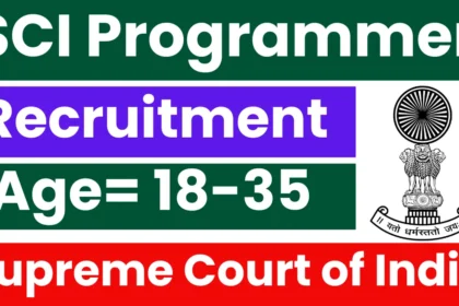 SCI Programmer Recruitment 2025: Jobs Notification Announced - Apply Online Now in Haryana